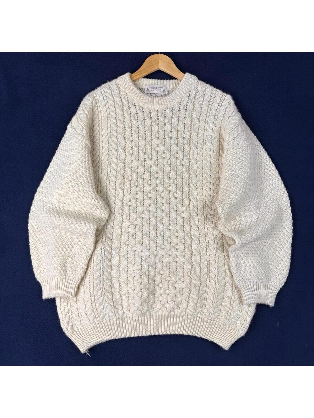 Highland Vinatge Home Industries Pure scotaland wool sweater Women XL Made in UK